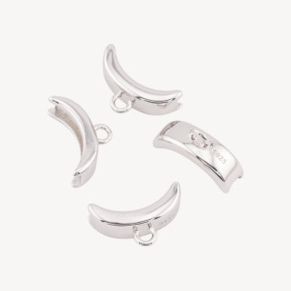 Componente Gancio Pendente Finale In Argento 925 4x14mm 4pz Rodiato