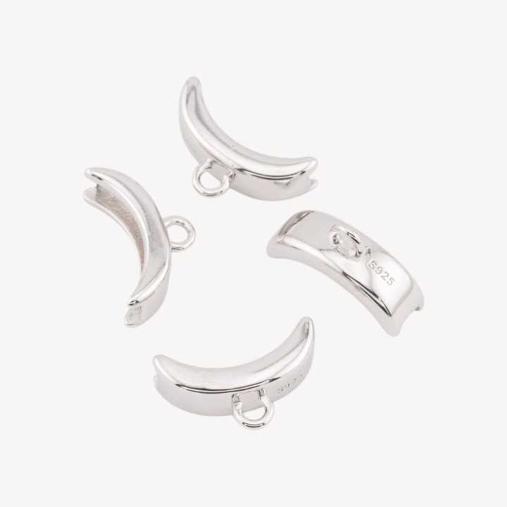 Componente Gancio Pendente Finale In Argento 925 4x14mm 4pz Rodiato