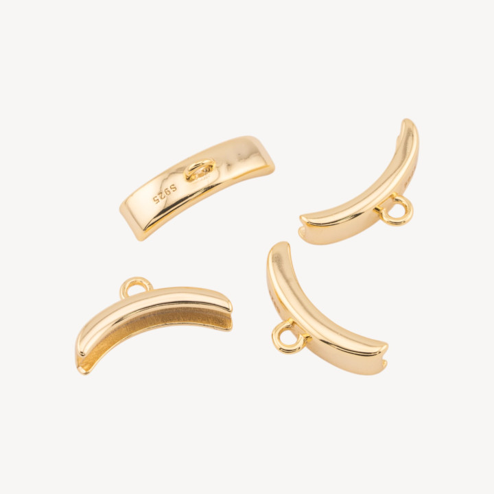 Componente Gancio Pendente Finale In Argento 925 4x16mm 4pz Dorato