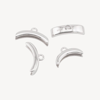 Componente Gancio Pendente Finale In Argento 925 4x16mm 4pz Rodiato