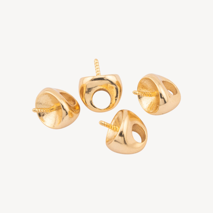 Componente Gancio Pendente Finale In Argento 925 7x7mm 6pz Dorato