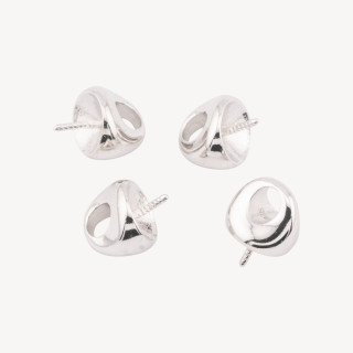 Componente Gancio Pendente Finale In Argento 925 7x7mm 6pz Rodiato