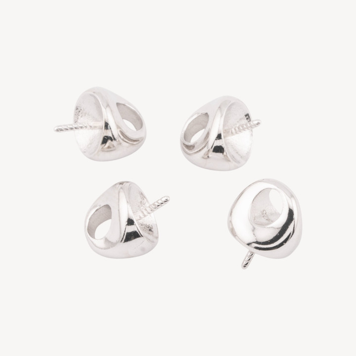 Componente Gancio Pendente Finale In Argento 925 7x7mm 6pz Rodiato