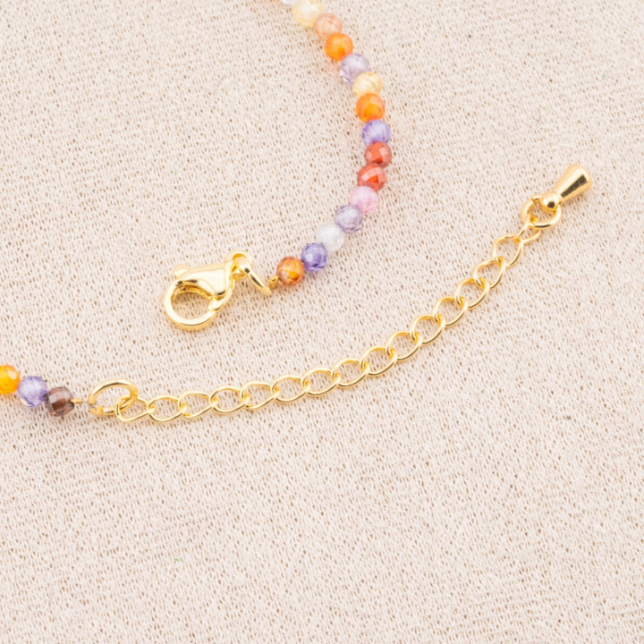 Collana con Cristalli Multicolor E Perle Di Maiorca Con Chiusura e Catenina In Acciaio Dorato 10pz