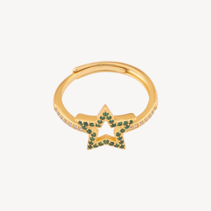 Anello Di Argento 925 Misura Regolabile 1pz Con Zirconi MOD. Stella