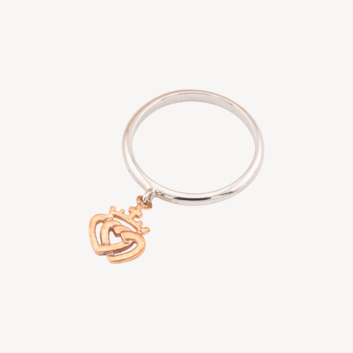 Anello Di Argento 925 1pz Con Cuori Incrociati