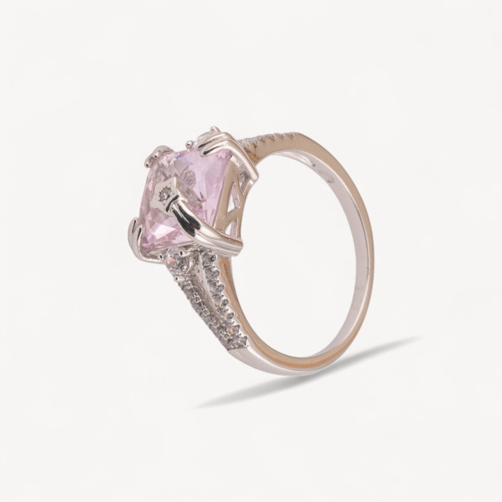 Anello Di Argento 925 1pz Zirconato con Zircone Colorato e Punto Luce Stella