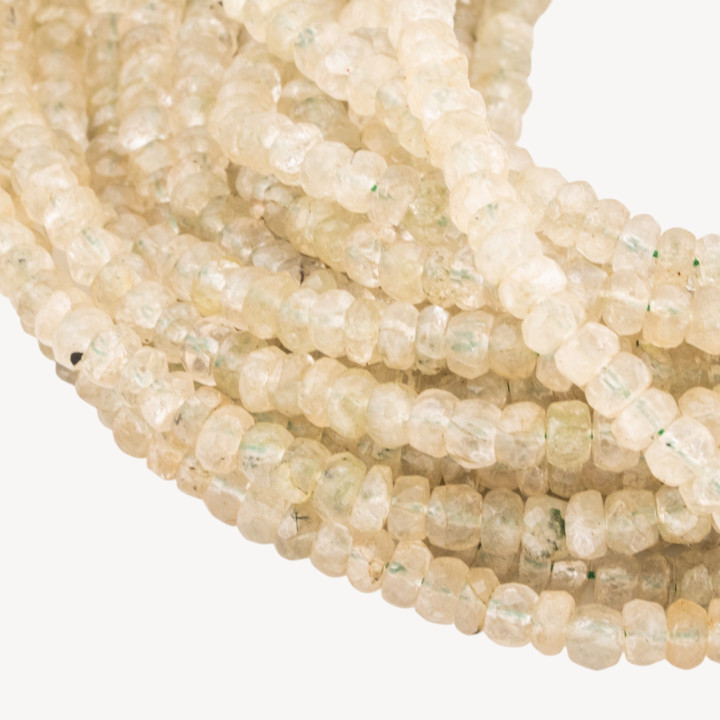 Collana Di Prenite Giallo A Gradazione Rondelle con 10 Fili 4,5x2,5mm