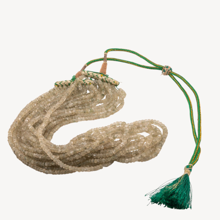 Collana Di Prenite Giallo A Gradazione Rondelle con 10 Fili 4,5x2,5mm