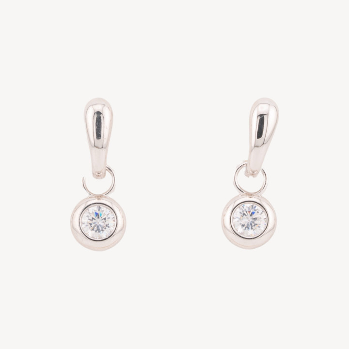 Orecchini In Argento 925 Con Punto Luce Pendente 5x23mm 1 Coppia