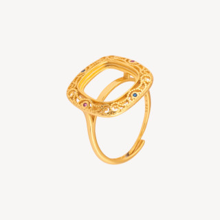 Base Per Anelli Di Argento 925 Misura Regolabile Con Castone