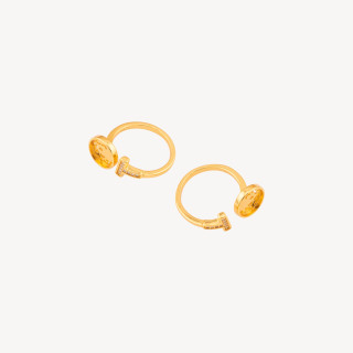 Base Per Anelli Di Argento 925 Misura Regolabile Con Castone 2pz