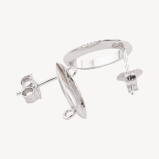 Basi Per Orecchini Di Argento 925 Ovale 11x17mm 1 Coppia