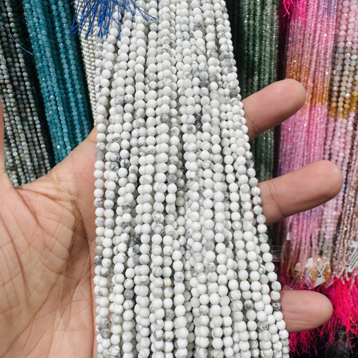 Aulite White Faceted Diamond Cut 3.5mm