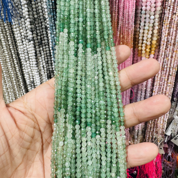 Avventurina Verde Perlina Tonda Sfaccettata Diamond Cut 3,6mm