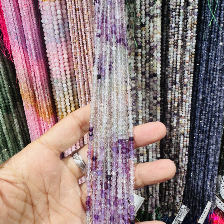 Fluorite Color Gradient Faceted Diamond Cut 3.5mm