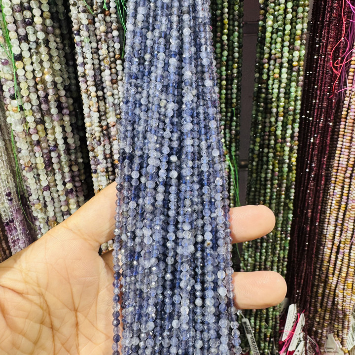 Cianite Perlina Tonda Sfaccettata Diamond Cut 3mm