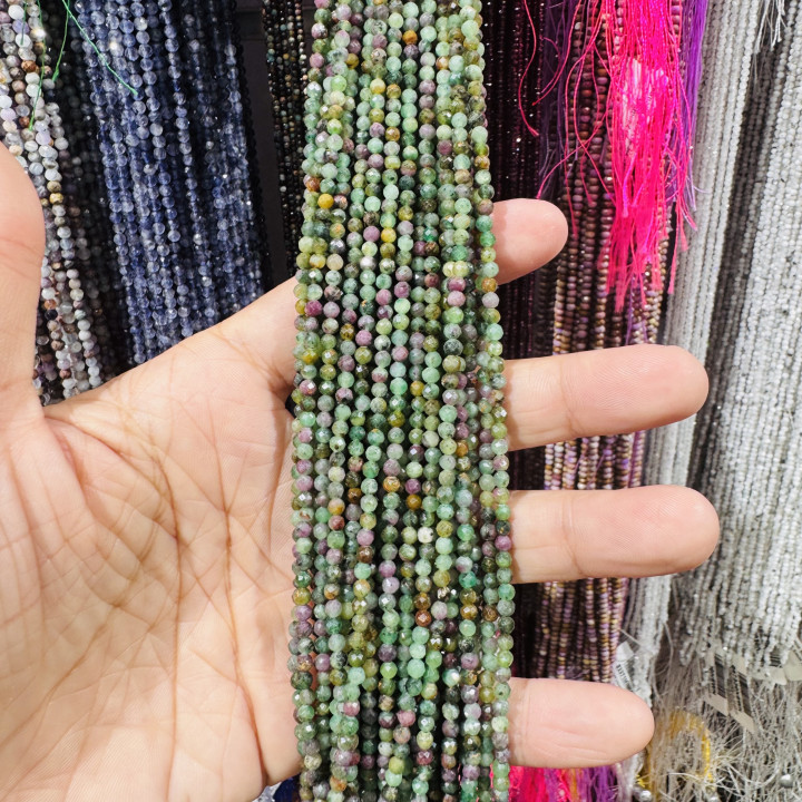 Giada Canadese Mix Perlina Tonda Sfaccettata Diamond Cut 2,8mm