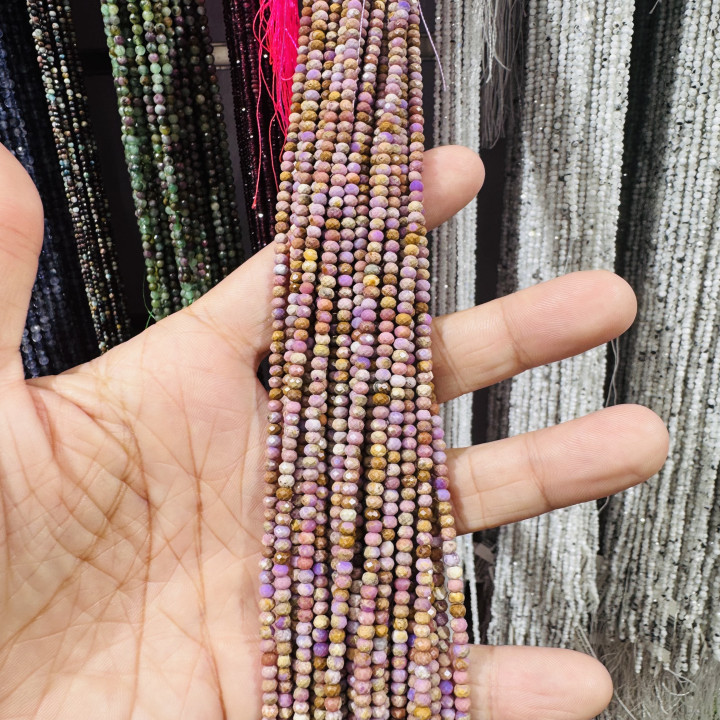 Kunzite Rondelle Faceted Diamond Cut 3x2mm