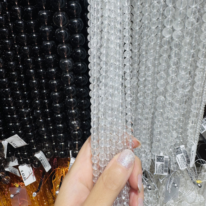 Cristallo di Rocca Nuvola Tondo Liscio  6mm