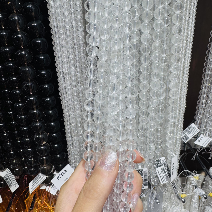 Cristallo di Rocca Nuvola Tondo Liscio  8mm