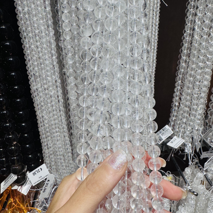 Cristallo di Rocca Nuvola Tondo Liscio 10mm