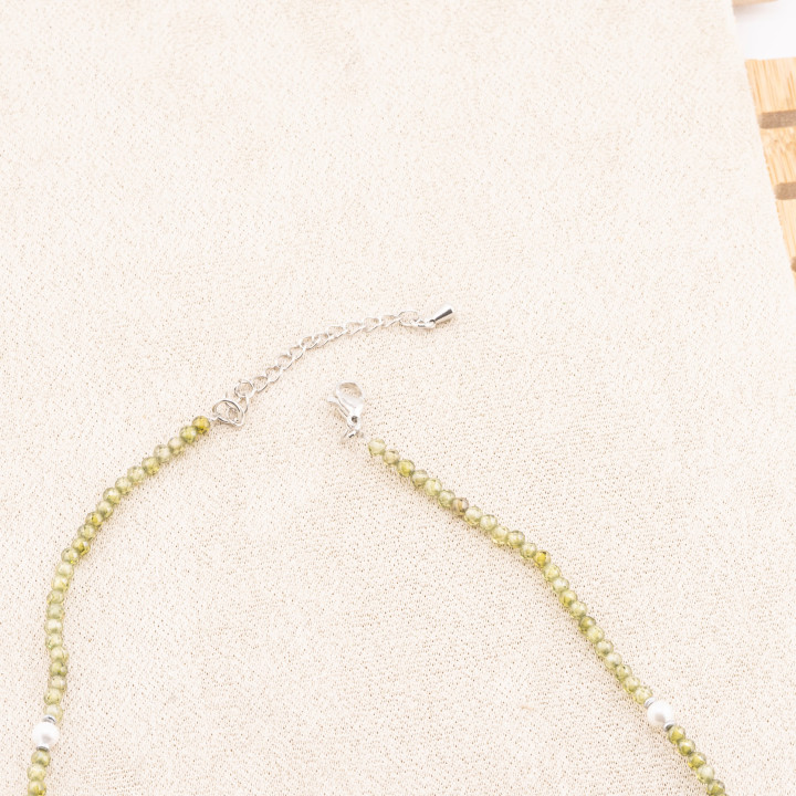 Collana con Cristalli E Perle Di Maiorca Con Chiusura e Catenina In Acciaio Rodiato 10pz