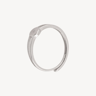 Base Per Anelli Di Argento 925 A Castone con Foro da 1,5mm Misura Regolabile 1pz Rodiato