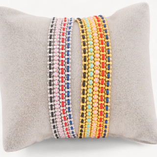 Bracciale In Argento 925 Tessuto Con Moschettone