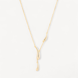 Collana In Argento 925 Con Pendenti Gocce Dorato