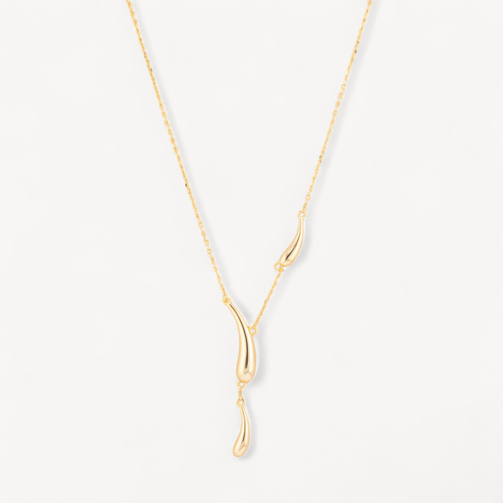 Collana In Argento 925 Con Pendenti Gocce Dorato