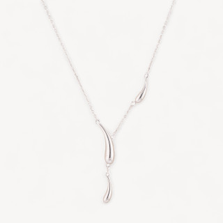 Collana In Argento 925 Con Pendenti Gocce Rodiato