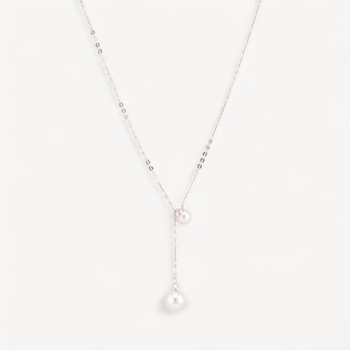 Collana In Argento 925 Con Perle MOD3892 Rodiato