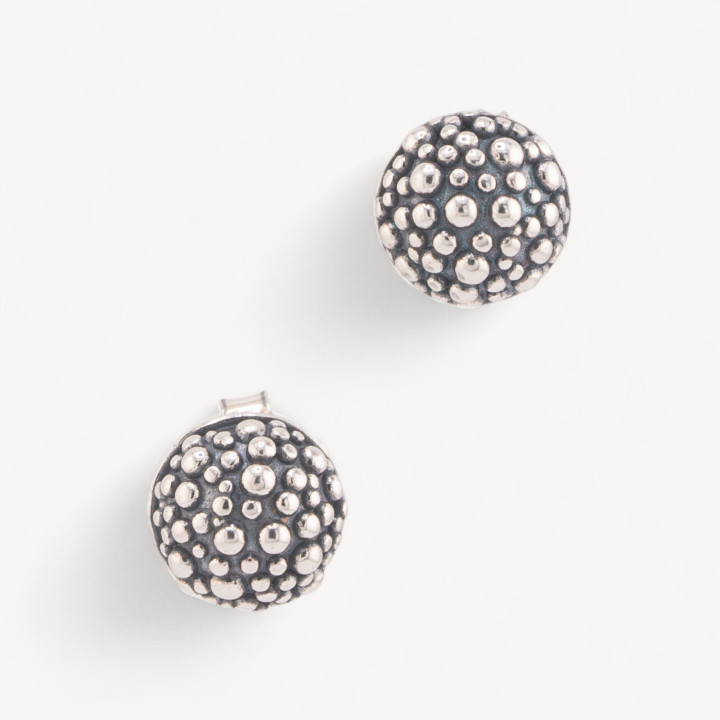 Orecchini Gioiello In Argento 925 Microfusione Puntinato 9mm MOD4483