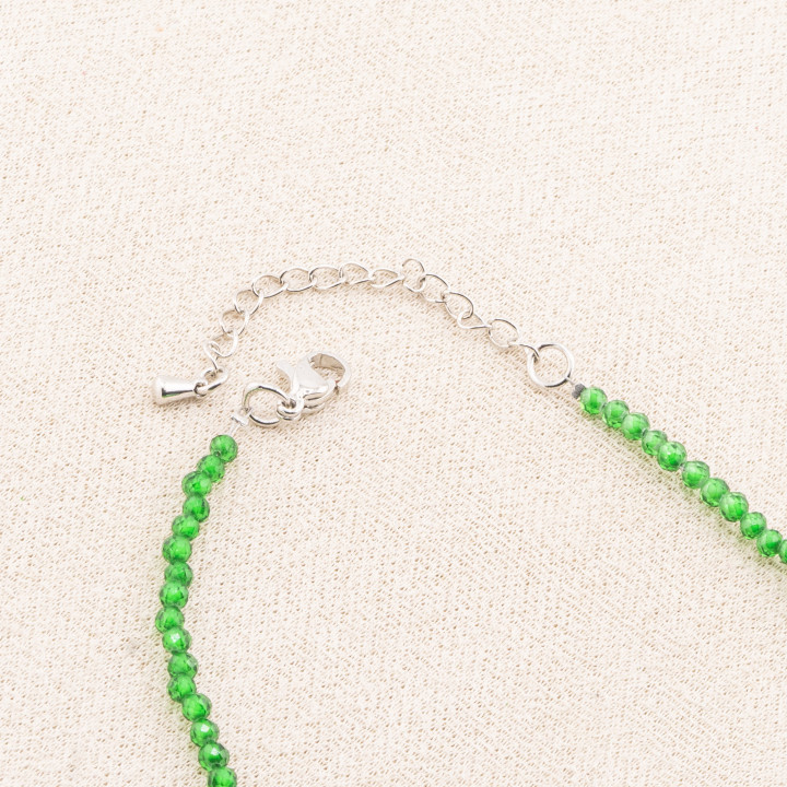 Collana con Cristalli E Perle Di Maiorca Con Chiusura e Catenina In Acciaio Rodiato 10pz