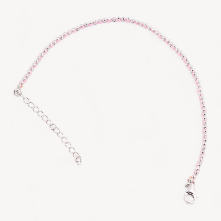 Bracciale In Argento 925 Tessuto Con Moschettone