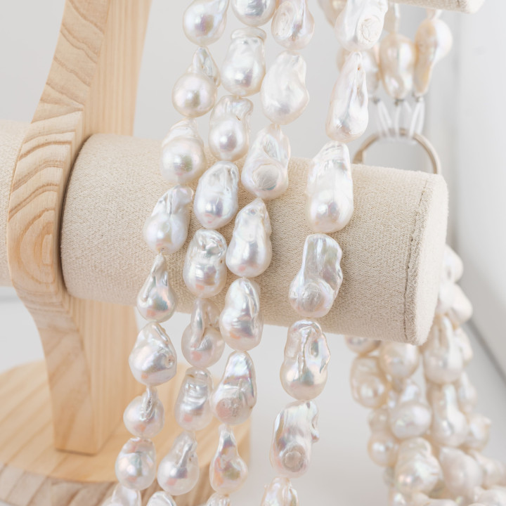 Perle Di Fiume Barocche A Goccia (FWL) 75-80gr 11-14mm Bianco