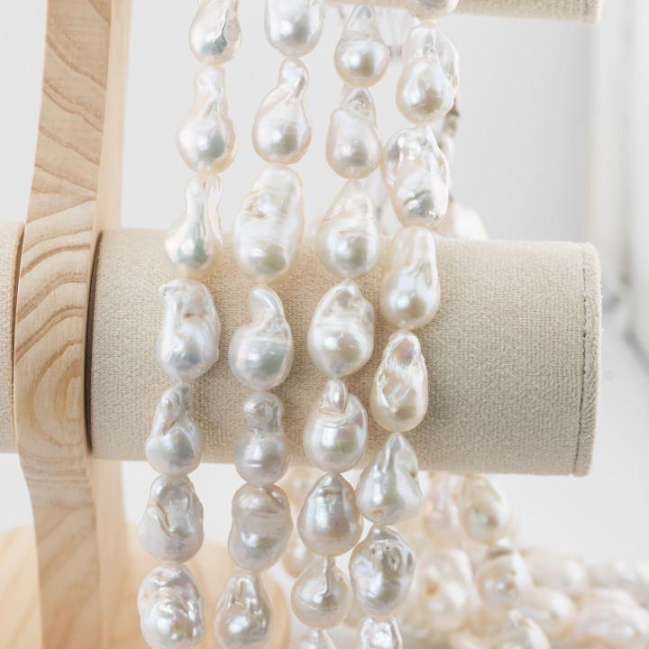 Perle Di Fiume Barocche A Goccia (FWQ) 80-85gr Bianco