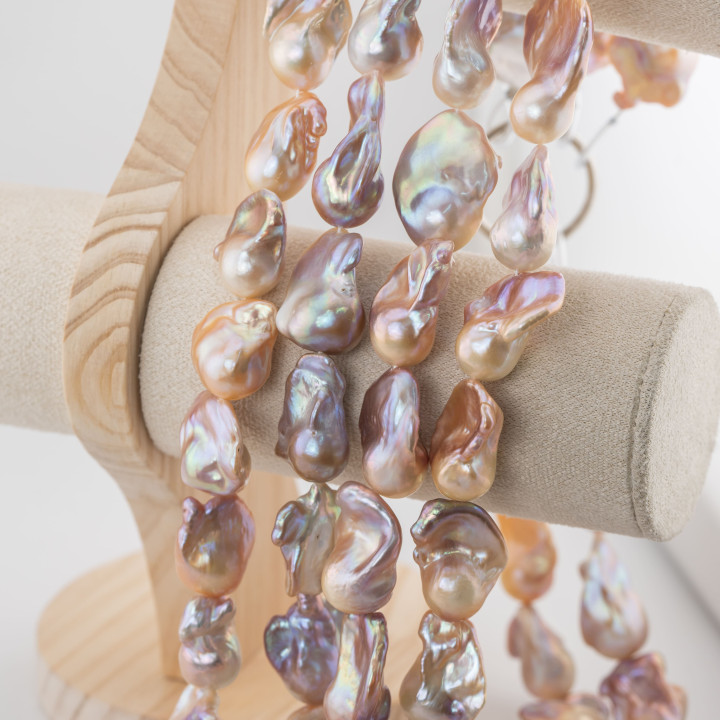 Perle Di Fiume Barocche Naturali YHG Bronzo Iridescente 100-110gr per Creazioni Gioielli DIY