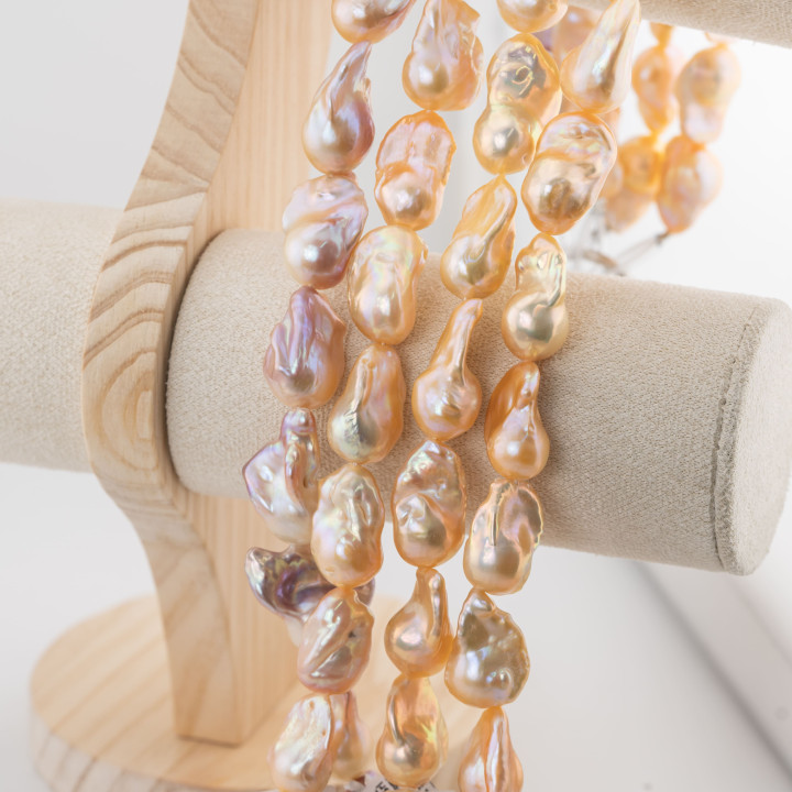 Perle Di Fiume Barocche Naturali YHG Champagne Dorato Iridescente 90-100gr per Creazioni Gioielli DIY