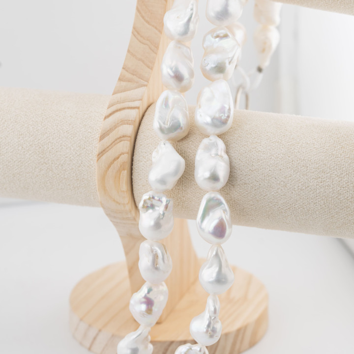 Perle Di Fiume Barocche Naturali TBG Bianco 110-120gr per Creazioni Gioielli DIY