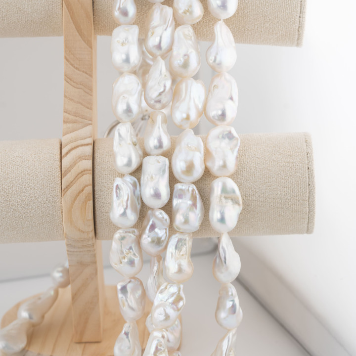 Perle Di Fiume Barocche Naturali TBG Bianco 100-110gr per Creazioni Gioielli DIY