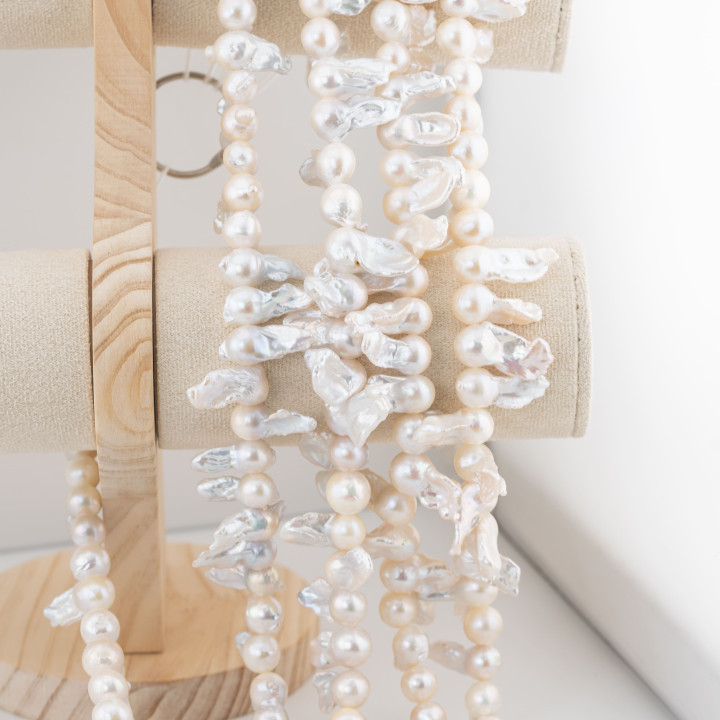 Perle Di Fiume Barocche Naturali Foro Trasversale LWG 80-90gr per Creazioni Gioielli DIY