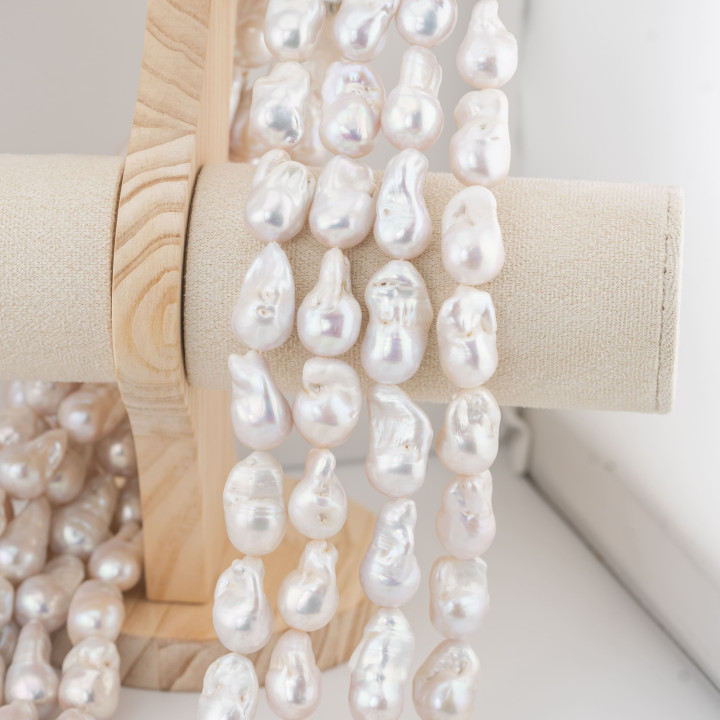 Perle Di Fiume Barocche Naturali HQW 13-16mm Bianco 90-100gr per Creazioni Gioielli DIY