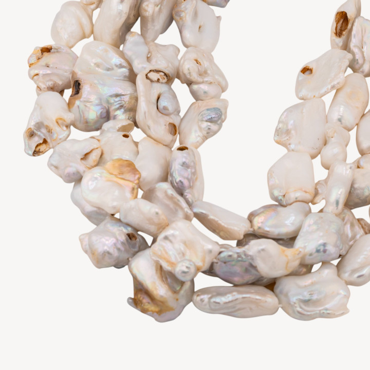 Perle Di Fiume Barocche Keshi Bianche