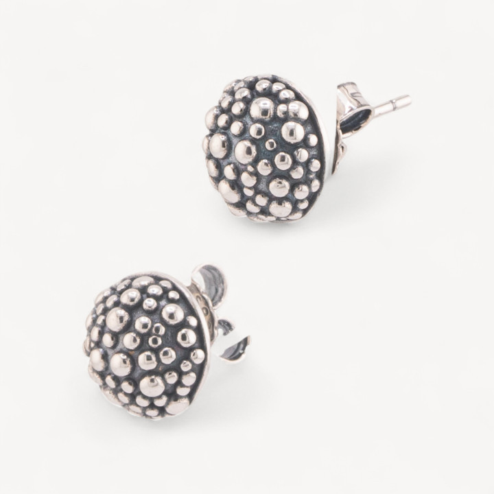 Orecchini Gioiello In Argento 925 Microfusione Puntinato 9mm MOD4483