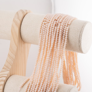 Perline Di Cristalli Rondelle Sfaccettate 3,5x2,5mm 10 FILI Su Filo Di Cotone Pronti all'uso