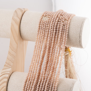 Perline Di Cristalli Rondelle Sfaccettate 3,5x2,5mm 10 FILI Su Filo Di Cotone Pronti all'uso