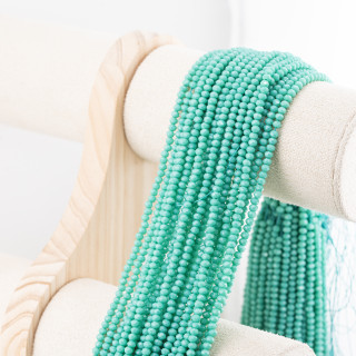 Perline Di Cristalli Rondelle Sfaccettate 3,5x2,5mm 10 FILI Su Filo Di Cotone Pronti all'uso