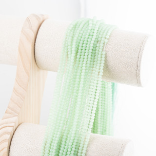 Perline Di Cristalli Rondelle Sfaccettate 3,5x2,5mm 10 FILI Su Filo Di Cotone Pronti all'uso